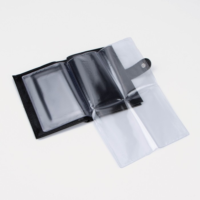 Обложка для автодокументов и паспорта TEXTURA, отдел для купюр, карманы для карт, цвет чёрный Обложка для автодокументов и паспорта TEXTURA, отдел для купюр, карманы для карт, цвет чёрный