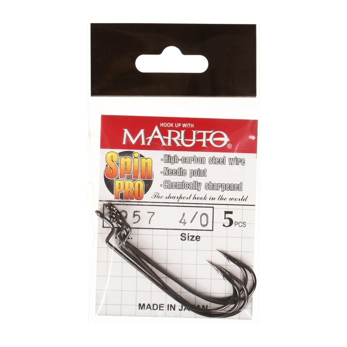Крючки офсетные Maruto, серия Spin Pro 1957, цвет BN, № 4/0, 5 шт. Крючки офсетные Maruto, серия Spin Pro 1957, цвет BN, № 4/0, 5 шт.