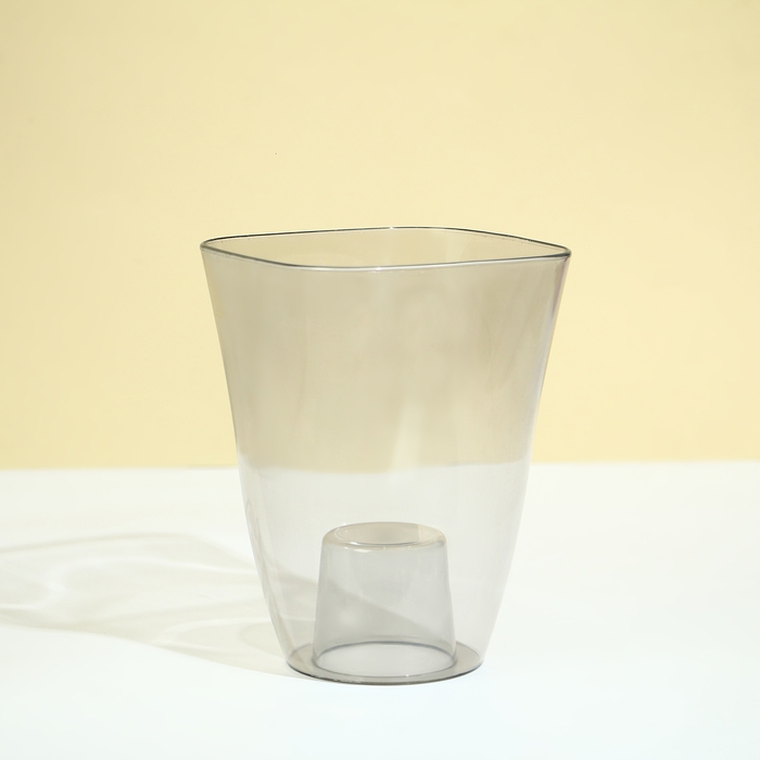 Горшок для орхидей, 1,5 л, 13 &times; 17 см, пластик, прозрачно-серый