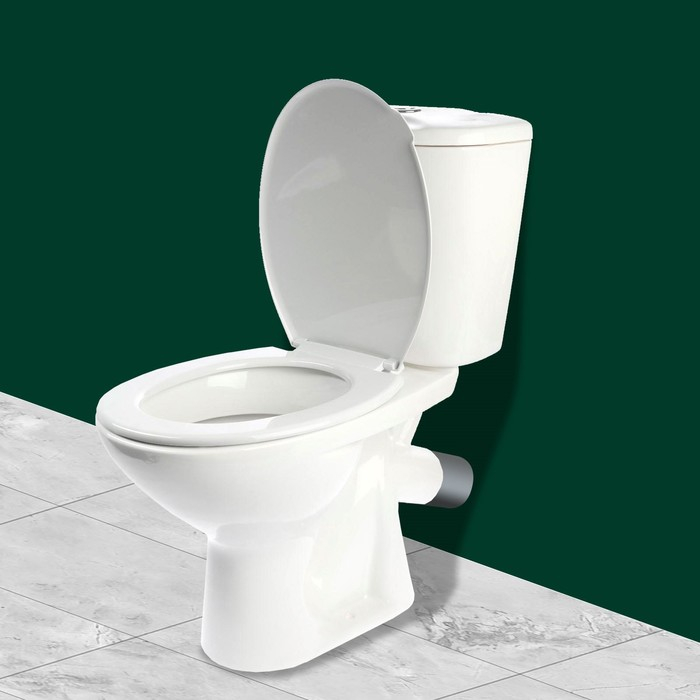 Унитаз компакт ЛЗСФ Унитаз компакт ЛЗСФ "Универсал NEW 45", нижняя подводка, косой выпуск, сиденье, кнопка