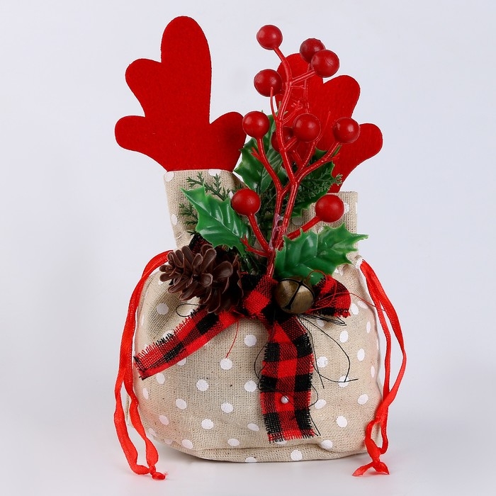 Новый год! Мешок для подарков с рогами, 22 × 12 см, виды МИКС Новый год! Мешок для подарков с рогами, 22 × 12 см, виды МИКС