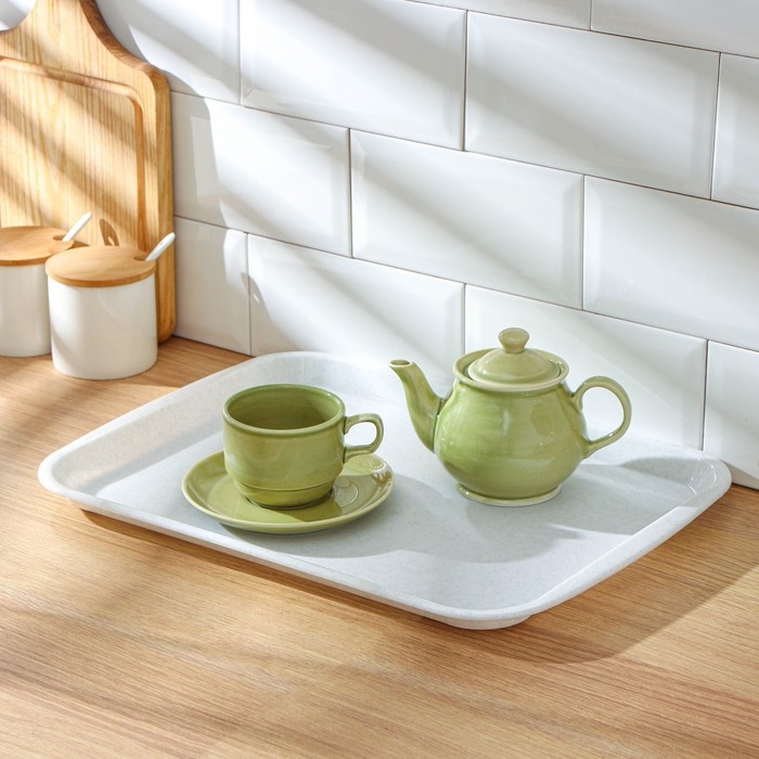 Поднос, 43×31,2×2,3 см, прямоугольный, цвет мрамор Поднос, 43×31,2×2,3 см, прямоугольный, цвет мрамор