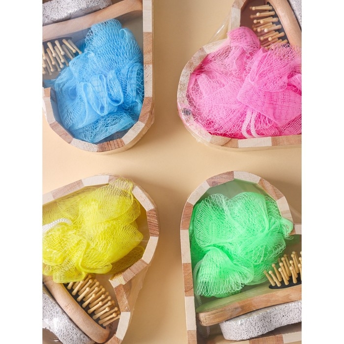 Набор банный Доляна, 3 предмета (мочалка, пемза, расчёска), цвет МИКС Набор банный Доляна, 3 предмета (мочалка, пемза, расчёска), цвет МИКС