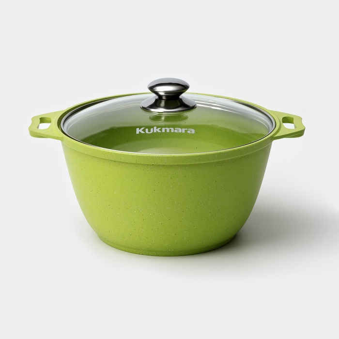 Кастрюля Trendy style, 4 л, d=24 см, h=17,5 см, стеклянная крышка, антипригарное покрытие, цвет зелёный Кастрюля Trendy style, 4 л, d=24 см, h=17,5 см, стеклянная крышка, антипригарное покрытие, цвет зелёный