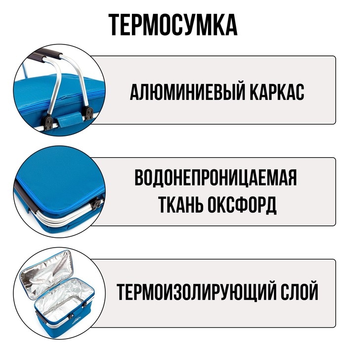 Термосумка с каркасом, 25 л, темно-синяя Термосумка с каркасом, 25 л, темно-синяя