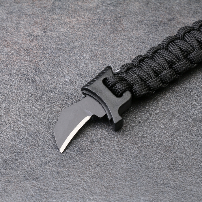 Браслет для выживания 5в1 (паракорд, нож, свисток, компас, огниво), черный