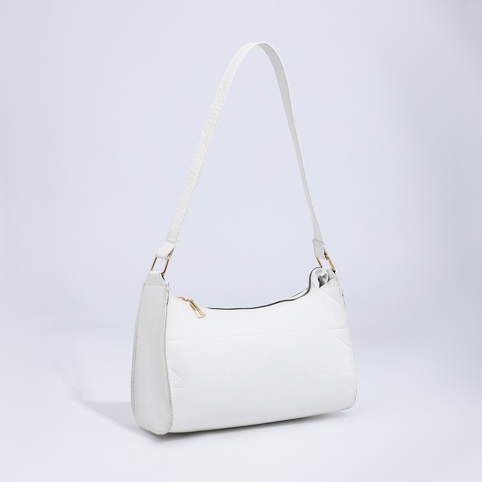 Сумка-багет на молнии, цвет белый Сумка-багет на молнии, цвет белый