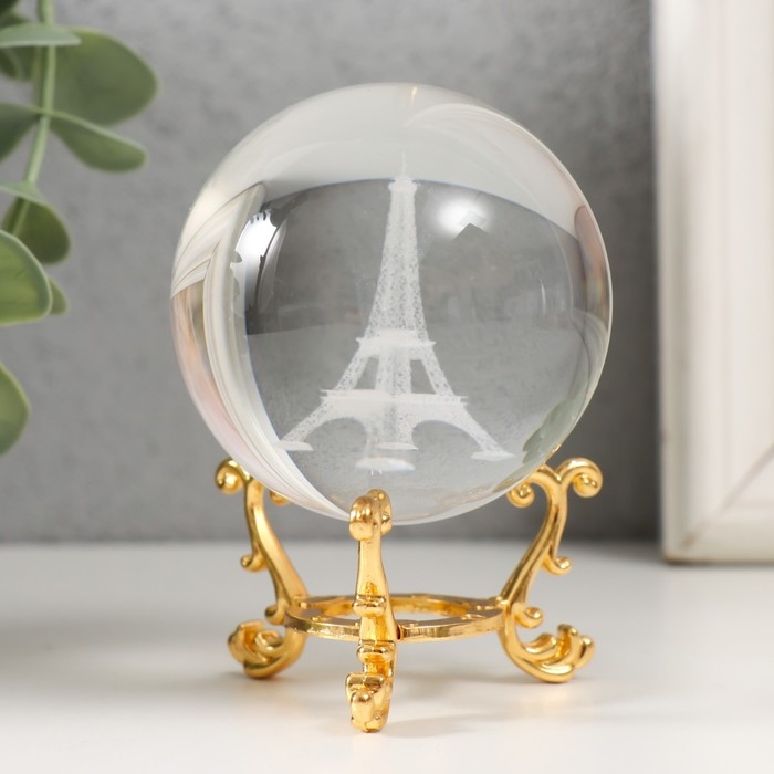 Сувенир стекло  Сувенир стекло "Эйфелева башня" d=6 см ажурная подставка 8,5х6х6 см