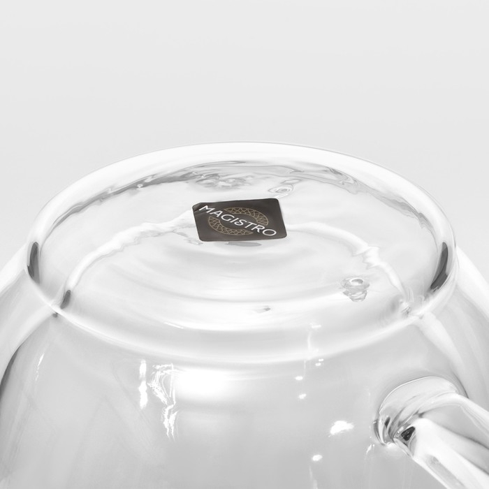 Кружка стеклянная с двойными стенками Magistro «Дуо», 280 мл, 13,5×9,5×8 см Кружка стеклянная с двойными стенками Magistro «Дуо», 280 мл, 13,5×9,5×8 см