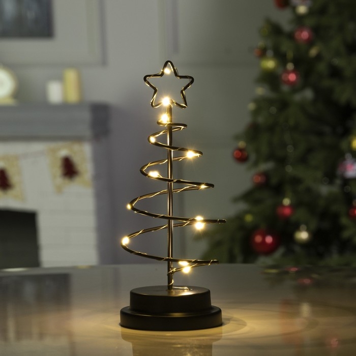 Светодиодная фигура «Ёлка чёрная» 12 × 25 × 12 см, металл, батарейки АААх3 (не в комплекте), свечение тёплое белое Светодиодная фигура «Ёлка чёрная» 12 × 25 × 12 см, металл, батарейки АААх3 (не в комплекте), свечение тёплое белое