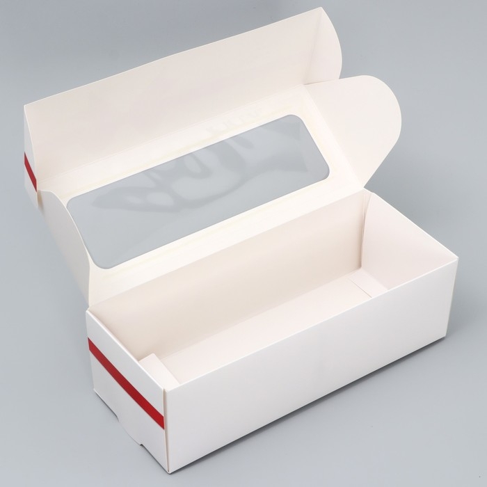 Кондитерская упаковка, коробка для кекса с окном, «Бант», 26 х 10 х 8 см Кондитерская упаковка, коробка для кекса с окном, «Бант», 26 х 10 х 8 см