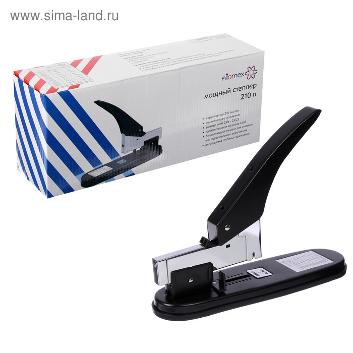 Степлер мощный 210 листов, Attomex, скобы 23/6-23/23, чёрный Степлер мощный 210 листов, Attomex, скобы 23/6-23/23, чёрный