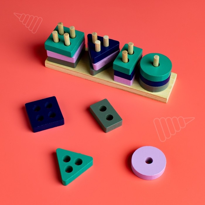 Детская развивающая пирамидка «Собери сам» 4,2×3,5×13 см Детская развивающая пирамидка «Собери сам» 4,2×3,5×13 см