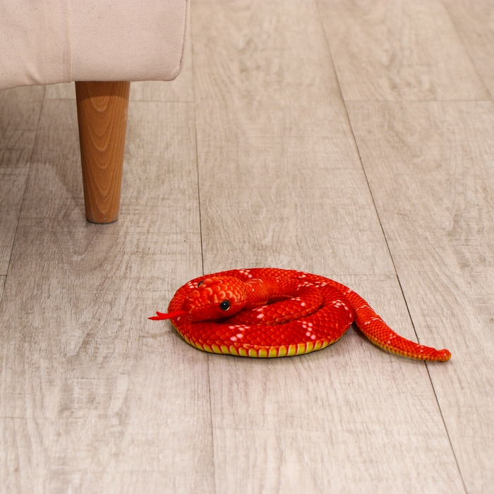 Мягкая игрушка «Змея», 80 см, цвет терракотовый Мягкая игрушка «Змея», 80 см, цвет терракотовый