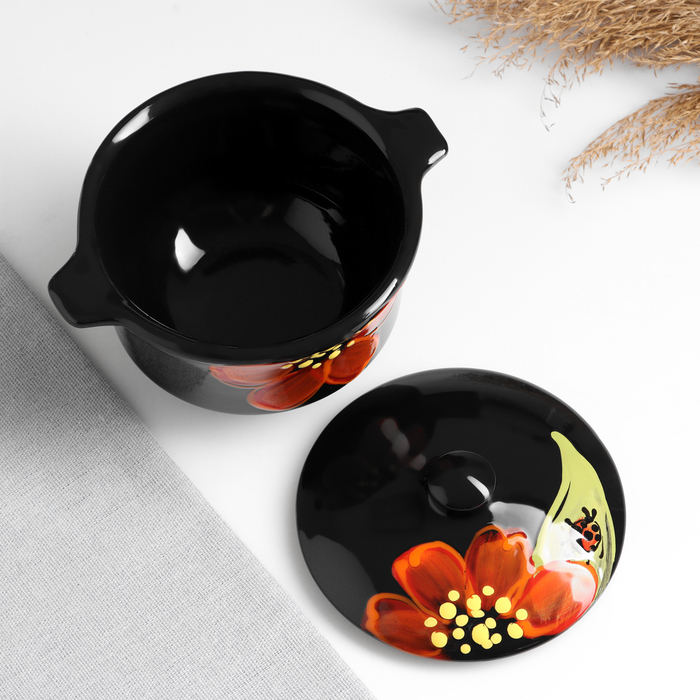 Бульонница с крышкой "Псковская" 0,5л / 11,5х13см, божья коровка