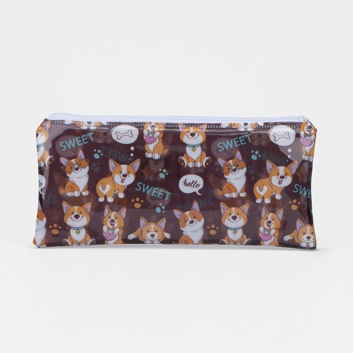 Косметичка-пенал на молнии, цвет коричневый Косметичка-пенал на молнии, цвет коричневый