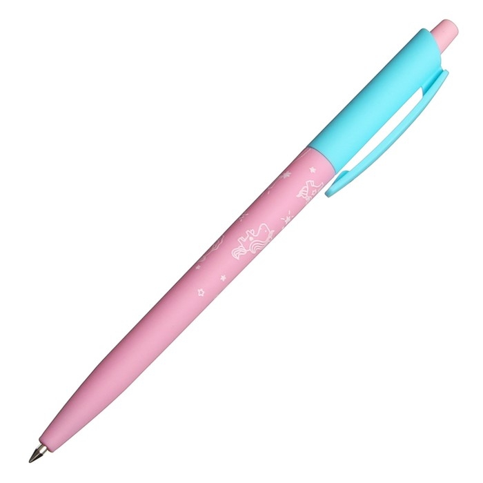 Ручка шариковая автоматическая BrunoVisconti HappyClick Ручка шариковая автоматическая BrunoVisconti HappyClick "Зефирные животные. Единорожки", узел 0.5 мм, синие чернила, матовый корпус Soft Touch