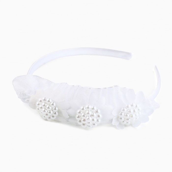 Ободок для волос белый, цветы, 10 см, Коты аристократы Ободок для волос белый, цветы, 10 см, Коты аристократы