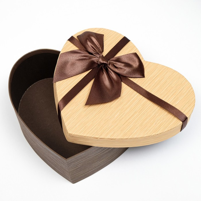 Набор коробок 3 в 1 «Сердце», с бантом, коричневый, 22 х 20 х 9 - 16 х 14 х 6 см Набор коробок 3 в 1 «Сердце», с бантом, коричневый, 22 х 20 х 9 - 16 х 14 х 6 см