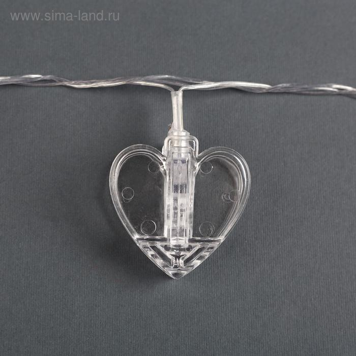 Гирлянда «Нить» 4.5 м с насадками «Прищепки-сердце», IP20, прозрачная нить, 20 LED, свечение красное, 220 В Гирлянда «Нить» 4.5 м с насадками «Прищепки-сердце», IP20, прозрачная нить, 20 LED, свечение красное, 220 В