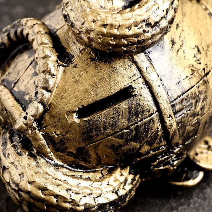 Копилка Копилка "Змея с бочкой" малая золото, 14х19х12см