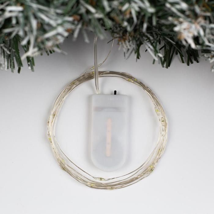 Гирлянда «Нить» 2 м роса, IP20, серебристая нить, 20 LED, батарейки CR2032х2 (в комплекте), свечение белое Гирлянда «Нить» 2 м роса, IP20, серебристая нить, 20 LED, батарейки CR2032х2 (в комплекте), свечение белое