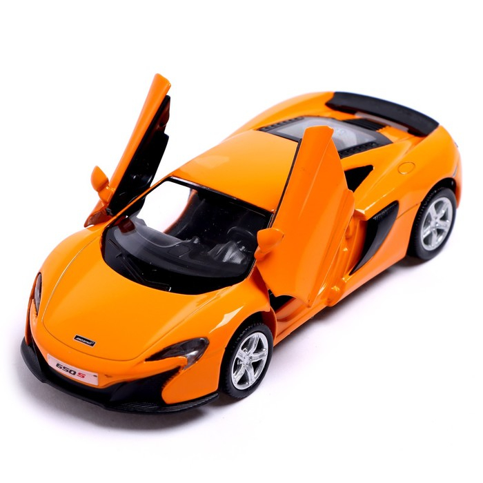 Машина металлическая MCLAREN 650S, 1:32, открываются двери, инерция, цвет оранжевый Машина металлическая MCLAREN 650S, 1:32, открываются двери, инерция, цвет оранжевый