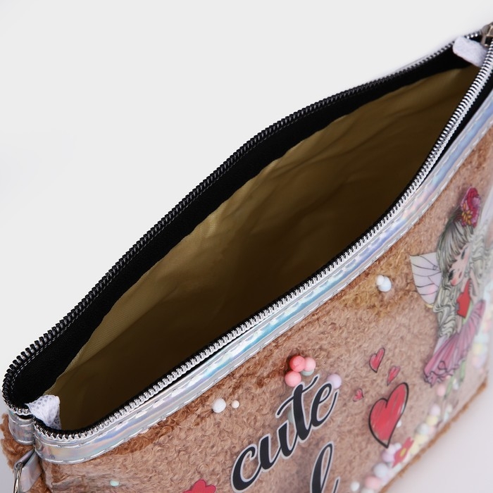 Косметичка на молнии, цвет коричневый Косметичка на молнии, цвет коричневый