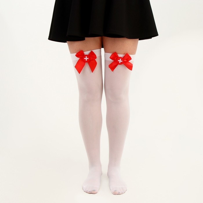 Карнавальные чулки «Медсестра», размер М Карнавальные чулки «Медсестра», размер М