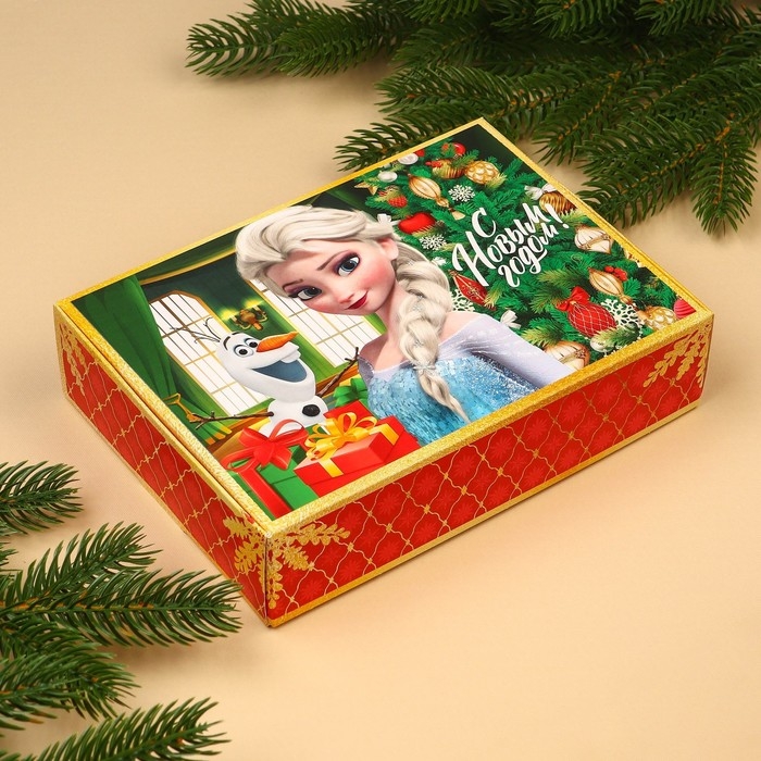 Новый год. Коробка подарочная, Новый год. Коробка подарочная, "С Новым годом", 21 х 15 х 5 см, Холодное сердце