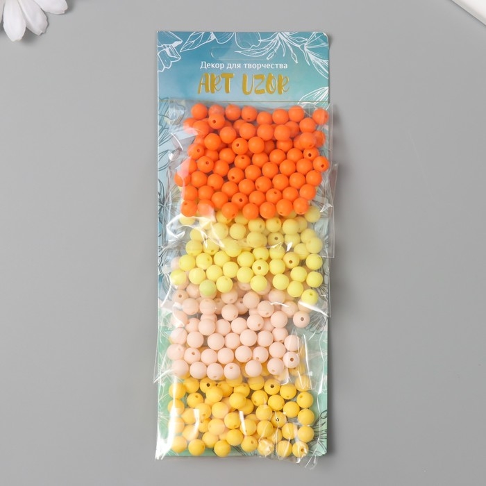 Бусины для творчества пластик Бусины для творчества пластик "Цитрус" матовые набор 4 цвета х 20 гр