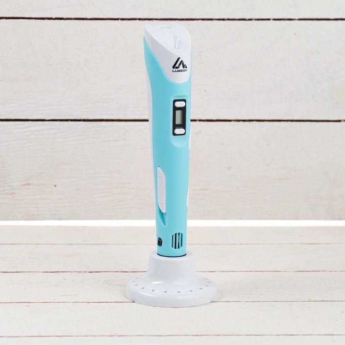 3D ручка Luazon, дисплей, работа с пластиком ABS и PLA, пластик в комплекте, голубая 3D ручка Luazon, дисплей, работа с пластиком ABS и PLA, пластик в комплекте, голубая