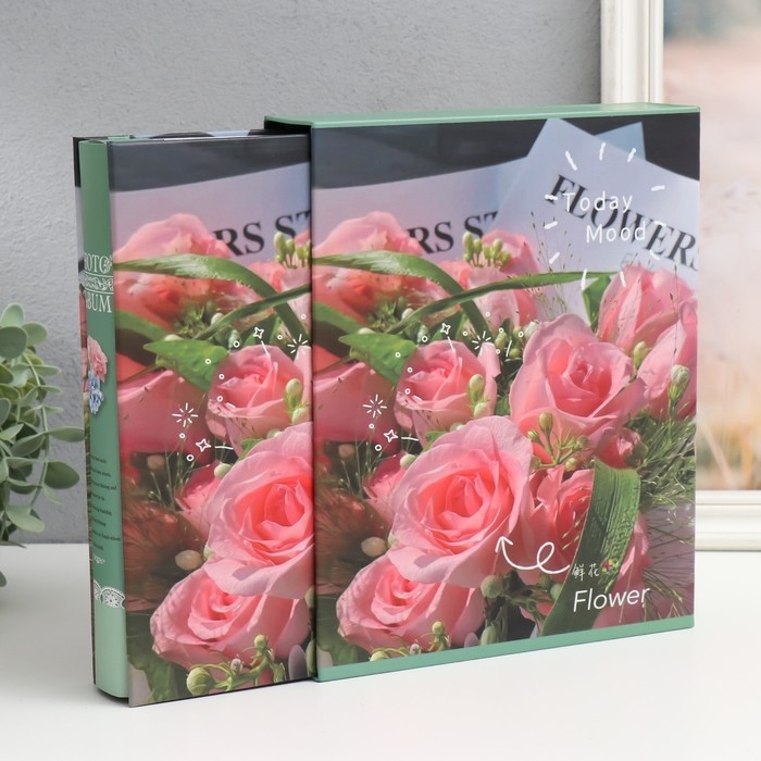 Фотоальбом на 200 фото 10х15 см Фотоальбом на 200 фото 10х15 см "Розовые розы" в коробке 25,8х21х5 см