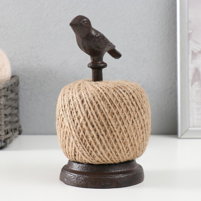 Сувенир катушка для ниток чугун Сувенир катушка для ниток чугун "Птица на жёрдочке" 9х9х17,5 см