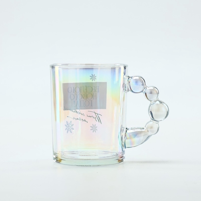 Новый год. Кружка стеклянная «Веселого Нового года», 350 мл Новый год. Кружка стеклянная «Веселого Нового года», 350 мл