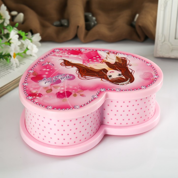 Шкатулка музыкальная механическая Шкатулка музыкальная механическая "Сердце принцессы" 19х16,5х6 см