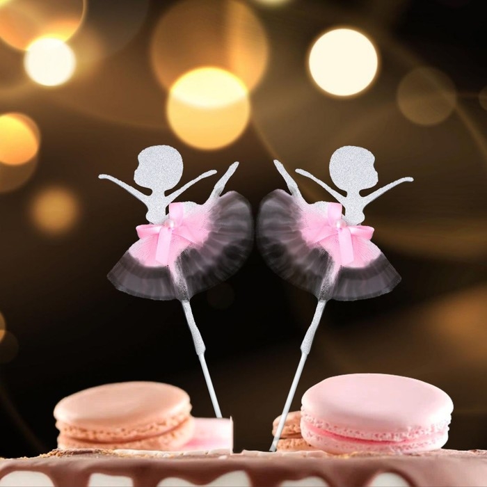 Топпер &laquo;Балерина&raquo;, набор 2 шт., цвет розовый