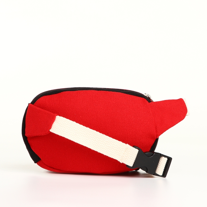Сумка детская поясная на молнии, наружный карман, цвет красный/чёрный Сумка детская поясная на молнии, наружный карман, цвет красный/чёрный