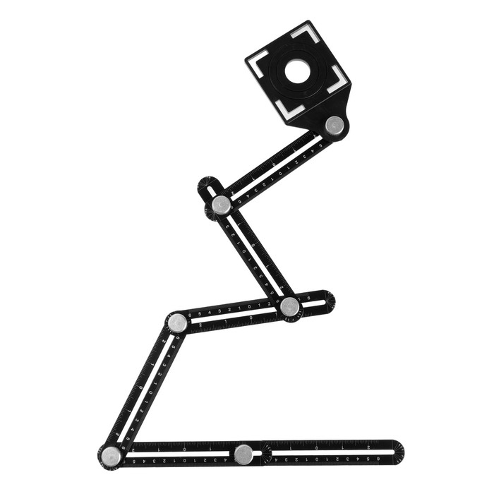 Складная линейка ТУНДРА, для позиционирования отверстий при сверлении, 6 углов, 25-45-60 Складная линейка ТУНДРА, для позиционирования отверстий при сверлении, 6 углов, 25-45-60