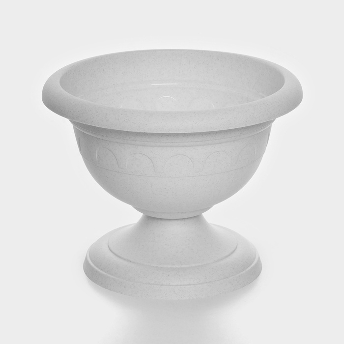 Кашпо уличное на ножке низкий «Колывань», 5,3 л, цвет мраморный Кашпо уличное на ножке низкий «Колывань», 5,3 л, цвет мраморный