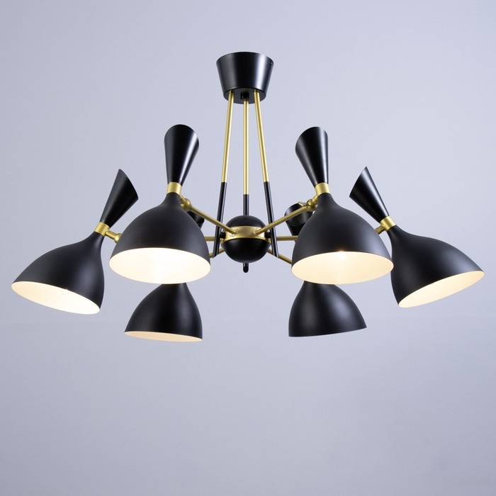 Люстра Люстра "Бастони" 6хЕ14 40Вт черно-золотой 70х70х54 см BayerLux