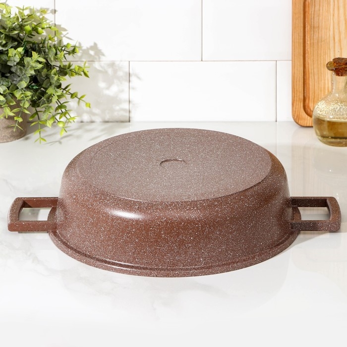 Жаровня Доляна «Брауни», d=28 см, стеклянная крышка, литые ручки, антипригарное покрытие, индукция Жаровня Доляна «Брауни», d=28 см, стеклянная крышка, литые ручки, антипригарное покрытие, индукция