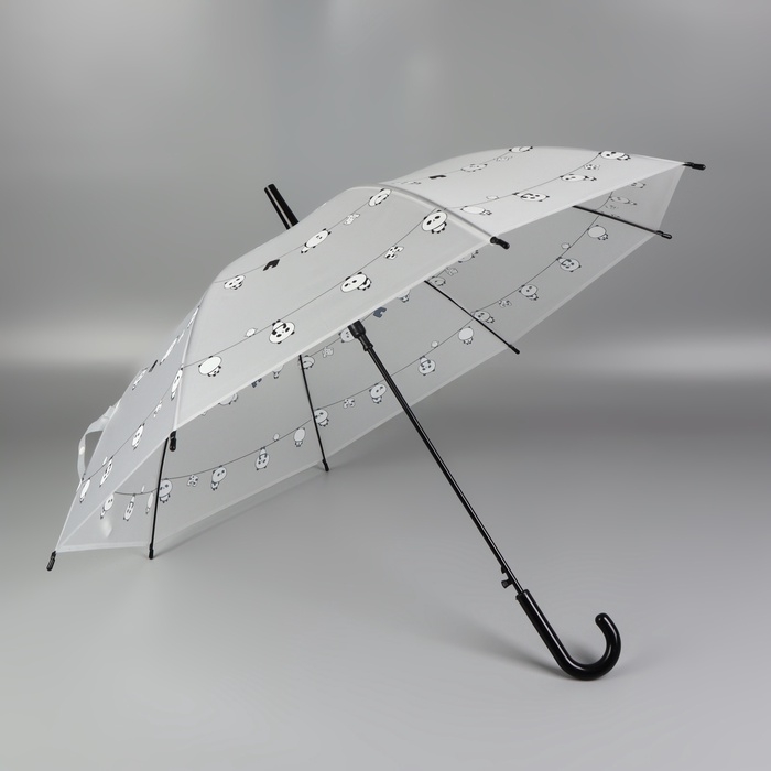 Зонт - трость полуавтоматический &laquo;Панды&raquo;, 8 спиц, R = 47/54 см, D = 108 см, цвет МИКС