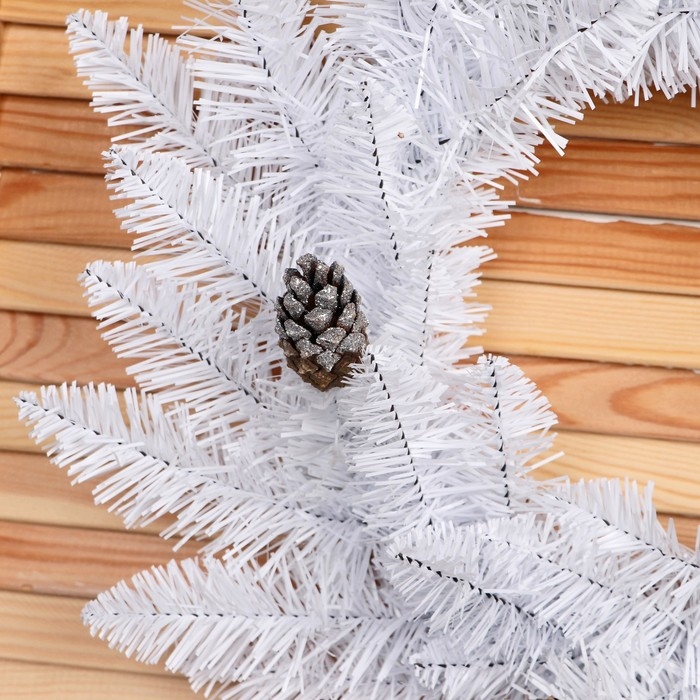 Новогодний венок  Новогодний венок "Белый" шишка серебро 55см