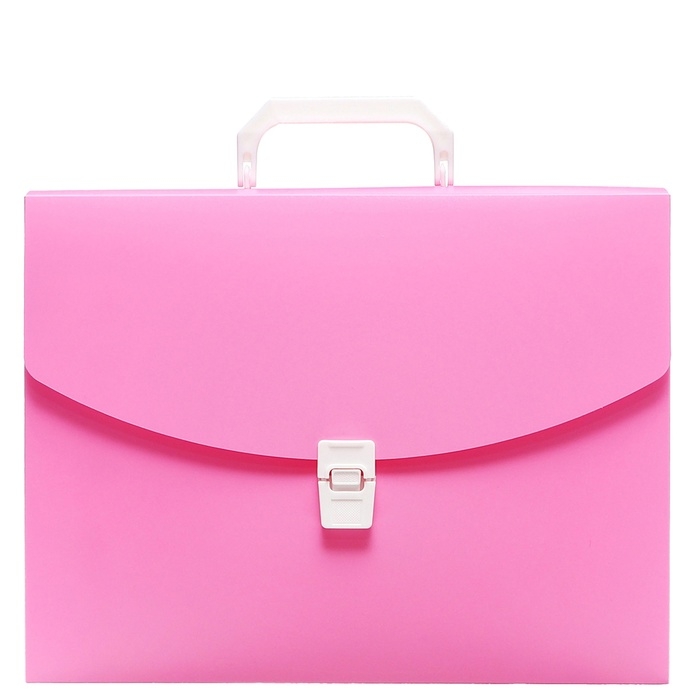 Папка-портфель А4 на замке, Calligrata "Акварель", 1 отделение, пластиковая, 700 мкм, фламинго