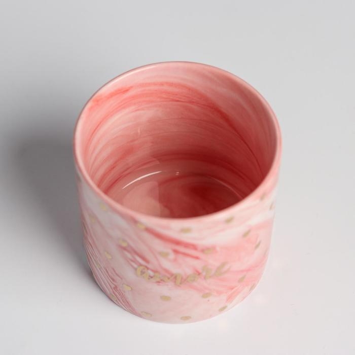 Горшок для цветов керамический с тиснением, кашпо «Сердца», 8 х 7,5 см Горшок для цветов керамический с тиснением, кашпо «Сердца», 8 х 7,5 см