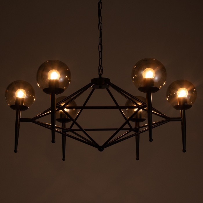 Люстра "Палетто" 6хЕ27 40Вт черный 70х66х36-80см BayerLux