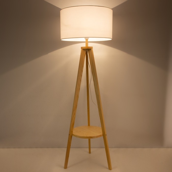 Торшер 19037/1 E27 40Вт светлое дерево-белый 44х51х123 см