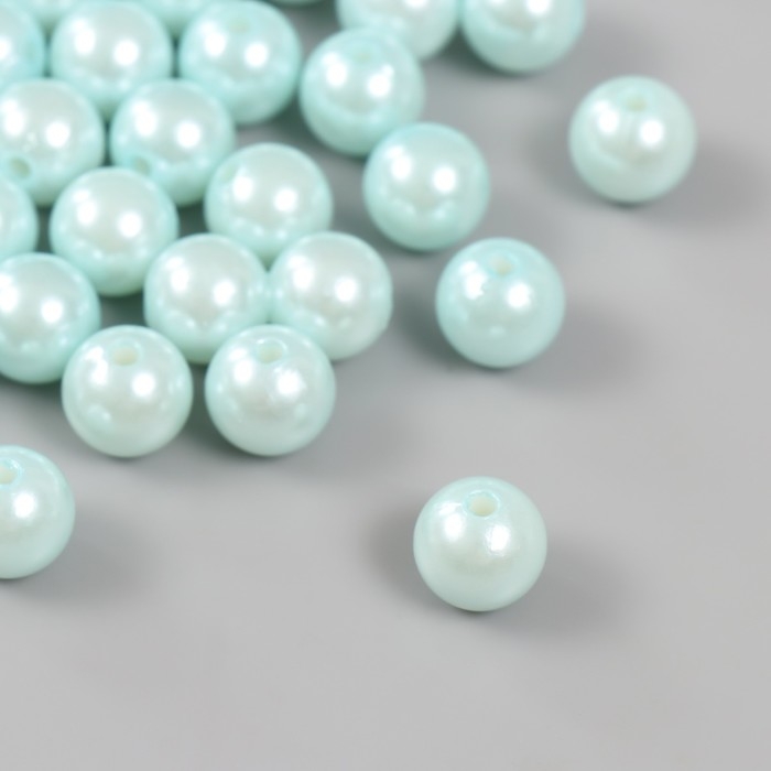 Набор бусин "Жемчуг" d 12 мм, 250 гр, светло- голубой