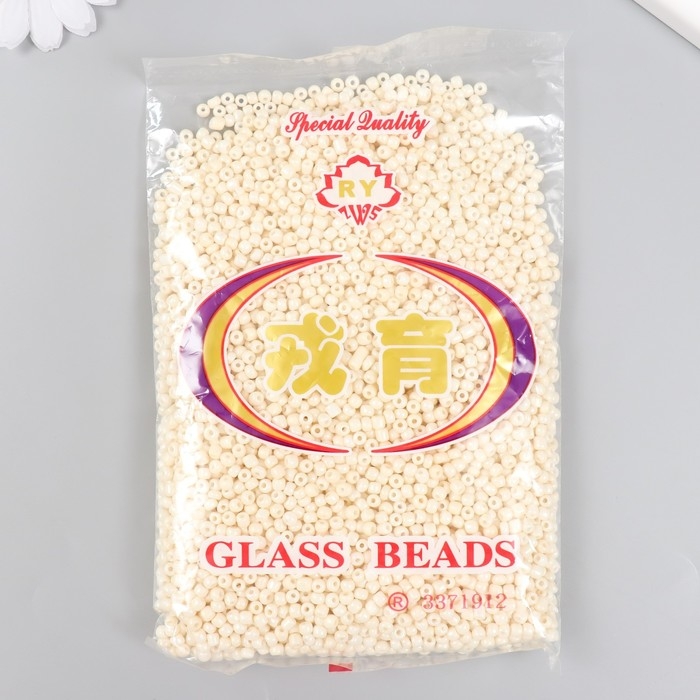 Бисер стекло 6/0  Бисер стекло 6/0 "Сливки" металлик 450 гр